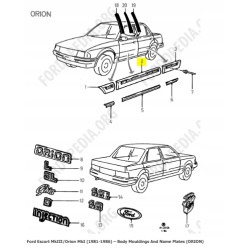 Listwa prawa Ford Escort MkIII/Orion MkI (1981-1986) OE 1618150