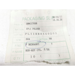 Pręt od zamka do cylindra klamki zewnętrznej prawy Daewoo Lanos OE 96304001