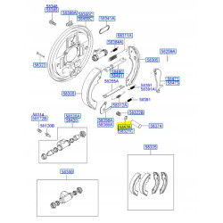 PODKŁADKA-UCHWYT, SZCZĘKI HAMULCOWE HYUNDAI H-1 1996- OE 58358 4A000