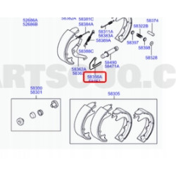Dźwignia blokady hamulca postojowego lewa Hyundai H100 96 1997- 58361-4B800