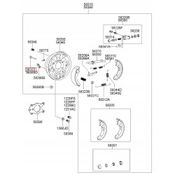 Mocowanie, szczęki hamulcowe Hyundai Accent 1999- Elantra 2000- 58323-24000