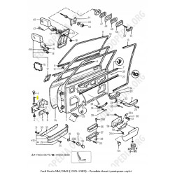 Szpilka - rolka drzwi przednie Ford Fiesta MkI/MkII (1976-1989) OE 1571179