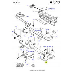 Listwa zderzaka przód FORD Fiesta 1976-1989 (AX) OE 1650652