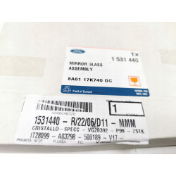 WKŁAD LUSTERKA PRAWEGO FORD FIESTA 08- / 12-2016 OE 1531440