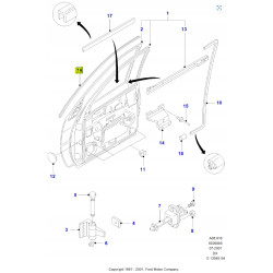 Listwa uszczelniająca-Słupek A Drzwi przednie FORD Fiesta 1995-2002 1090079