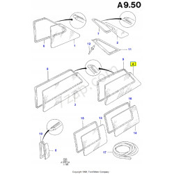 Okno szklane - Okno boczne FORD Escort/Orion 1986-1990 OE 6165291