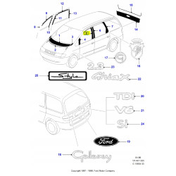 Naklejka, słupka drzwi lewy przód Ford Galaxy 1994-2000 OE 1044967