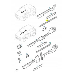 Nakładka, listwa progu Opel Corsa C OE 13117212