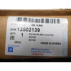 Tarcza hamulcowa tył Chevrolet Cruze J305 OE 13502139