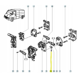 Sworzeń zamka drzwi Renault Master I OE 7703067002