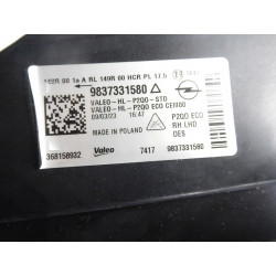 Lampa prawy przód Opel Mokka B 9837331580