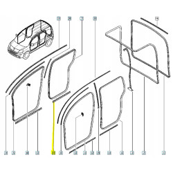 Listwa, uszczelka drzwi tył Renault Kangoo II OE 8200425626
