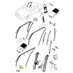 Ustalacz uszczelek drzwi tylnych Opel Vectra C OE 13111134