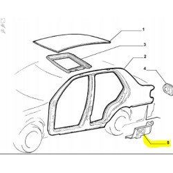 Korpus, poszycie lewy tył Fiat Siena OE 46518869