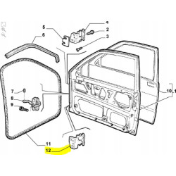 Zawias drzwi przód prawy dół Fiat Cinquecento OE 7674235