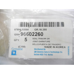 Osłona wodna drzwi lewy tył Chevrolet Spark OE 96602260