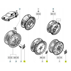 Dekielek, zaślepka felgi Renault 19 OE 7700730561