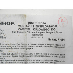 HAK HOLOWNICZY STEINHOF F-066 FIAT DUCATO CITROEN JUMPER PEUGEOT BOXER