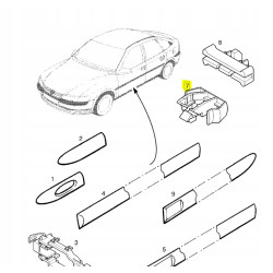 Spinka montażowa listwy drzwi przednich Opel Vectra B 90508327