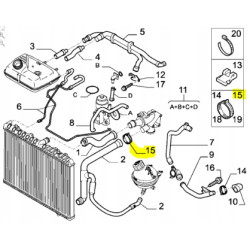 Opaska, przewodu chłodnicy Fiat Ulysse OE 9642916080