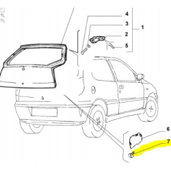 Ogranicznik tapicerki klapy bagażnika Fiat Palio OE 735251365