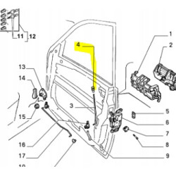 Spinka, zamek drzwi przód / tył Lancia Dedra OE 176455580