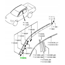 Spinka mocowanie listwy dachowej Mitsubishi L200 OE 7403A122