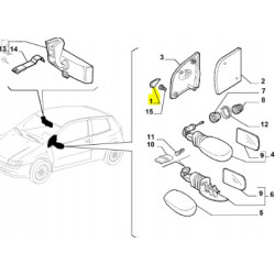 Osłona zaślepka lusterka Fiat Punto OE 735275332