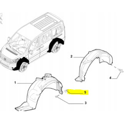 Zacisk mocujący nadkole lewy przód Fiat Scudo OE 9623711280