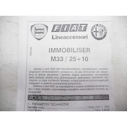 IMMOBILISER M 33 FIAT LANCIA ALFA ROMEO OE 60795197