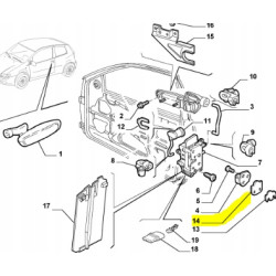 Płytka zamka drzwi Fiat Punto OE 46751396