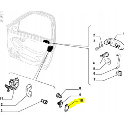 Płytka zamka drzwi Fiat Palio OE 7773444