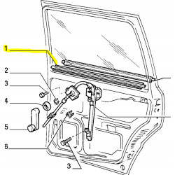 ZGARNIACZ SZYBY WEWNĘTRZNEJ TYLNEJ PRAWEJ FIAT UNO OE 7711309