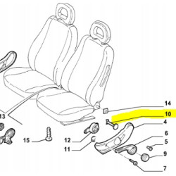 Widełki fotela Fiat Punto OE 47304470
