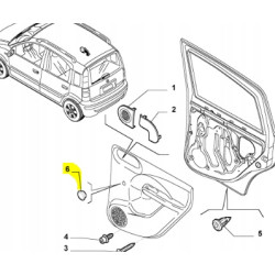 Zaślepka boczka drzwi Fiat Panda OE 156050031