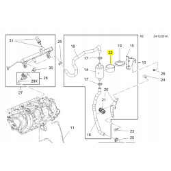 Izolacja filtra paliwa Opel Corsa E OE 90324059