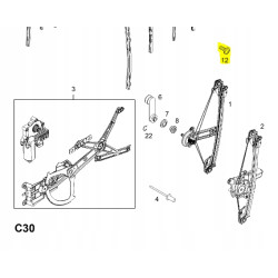 Śruba prowadnicy szyby Opel Astra H OE 90506696