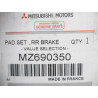 Klocki hamulcowe tył Mitsubishi Lancer MZ690350