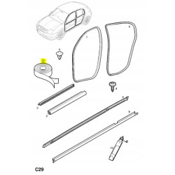 Taśma samoprzylepna uszczelki Opel Signum 90350813