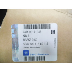 Tarcza hamulcowa tył Opel Vectra C OE 93 171848