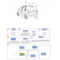 Naklejka drzwi lewy przód Lavita OE 86363 17001