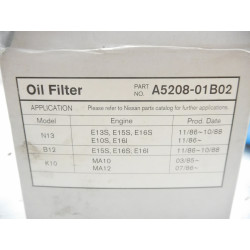 Filtr oleju Nissan Micra I OE A5208-01B02