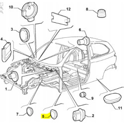Zaślepka karoserii Alfa Romeo 147 OE 46780639