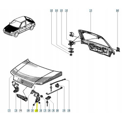 Zawias maski Renault Clio I OE 7751670268