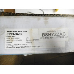 TARCZA HAMULCOWA TYŁ TOYOTA COROLLA E11 0993-3402