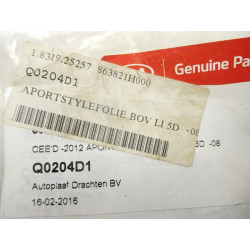 KIA CEED folia drzwi tył lewe górna 863821H000