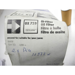 FILTR OLEJU BMW 524 TD 88- 0X 72D