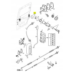 LINKA STEROWANIE BĘBEN ZAMKA DRZWI PRZESUWNYCH PRAWY CORSA C OE 9199803