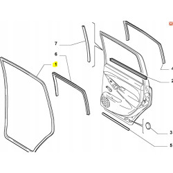 Uszczelka Drzwi Prawy Tył Fiat Idea Lancia Musa OE 51708591