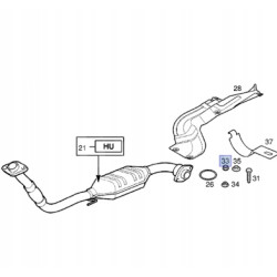 Nakrętka sześciokątna rury wydechowej OPEL ASTRA G H J CORSA B OE 90570845
